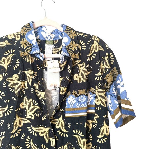 AGUA BENDITA Dean Antiqu Linen Blend Button Down Unisex NWT Medium - Picture 4 of 5